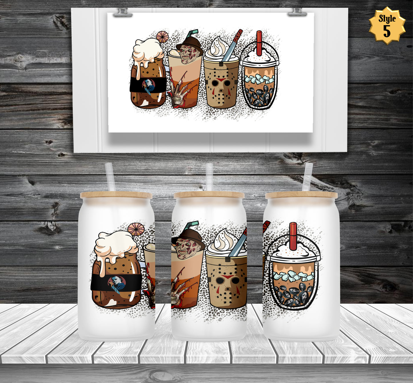Serial Killers Horror Frosted Beer Can Glass