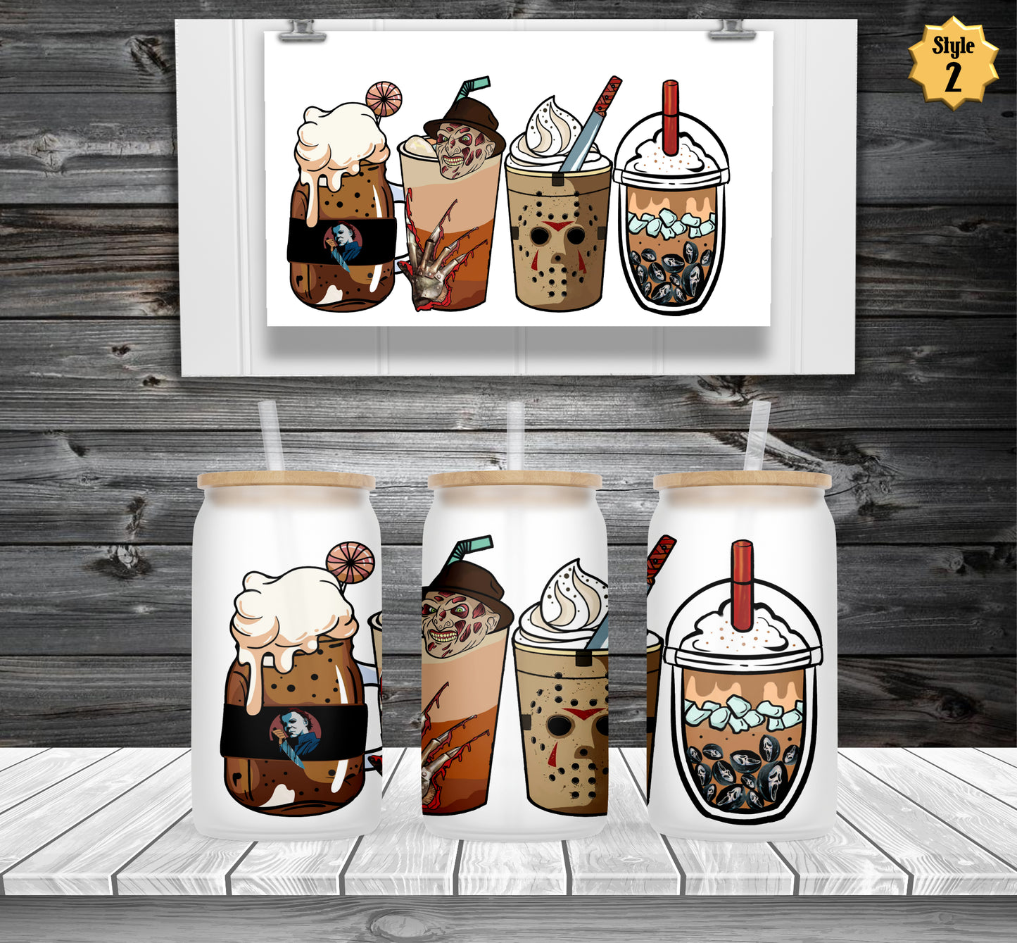 Serial Killers Horror Frosted Beer Can Glass