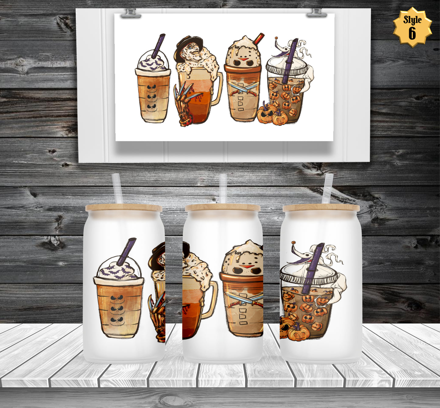 Serial Killers Horror Frosted Beer Can Glass