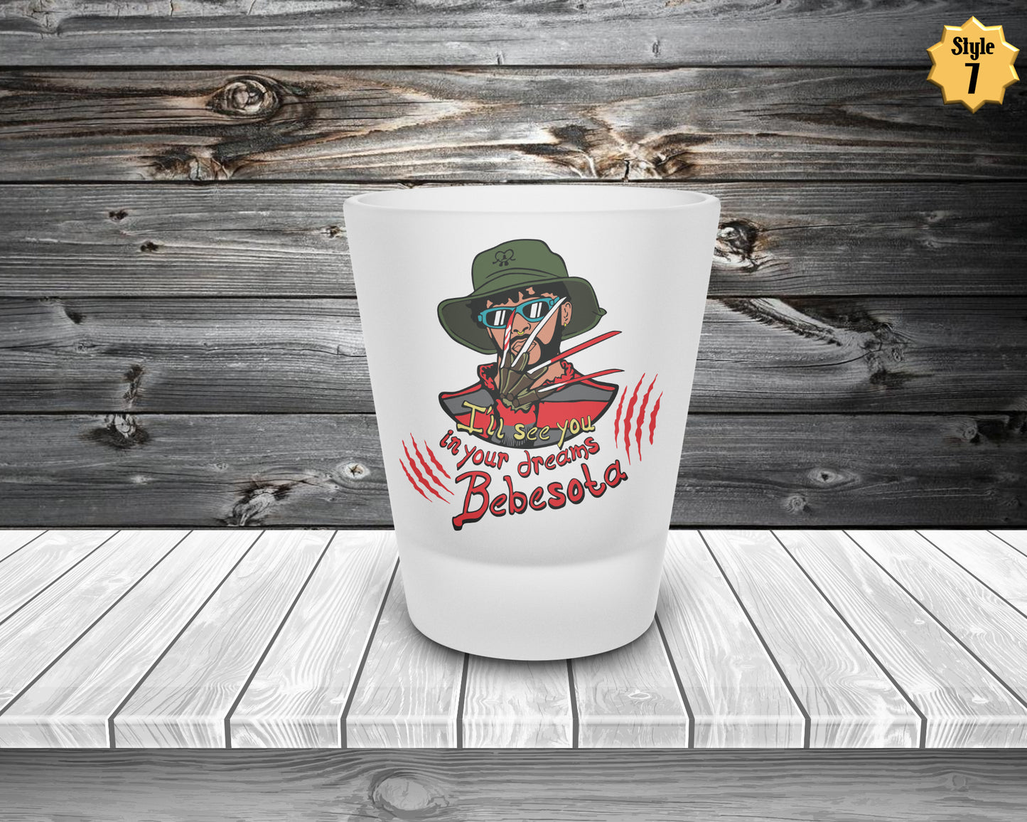 Bad Bunny Horror Frosted Shot Glass