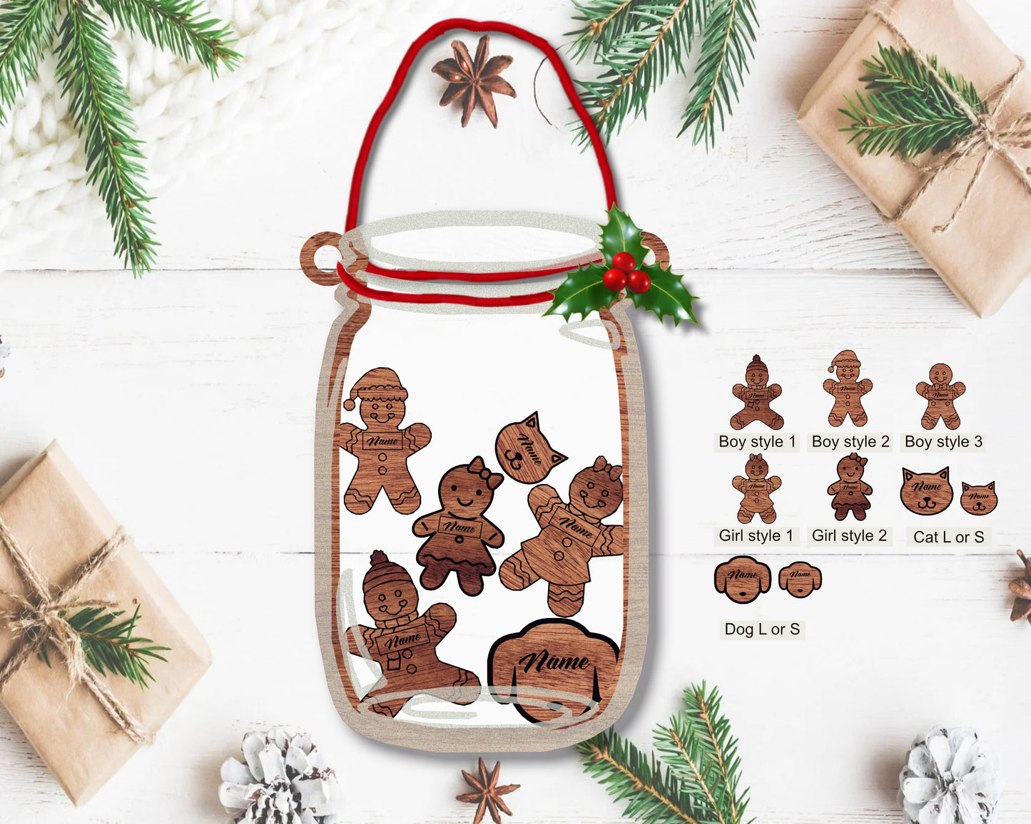 Gingerbread Mason Jar Ornament