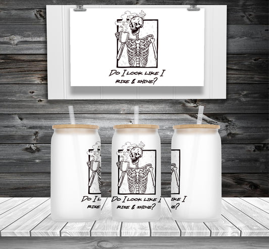 Skeleton Frosted Beer Can Glass