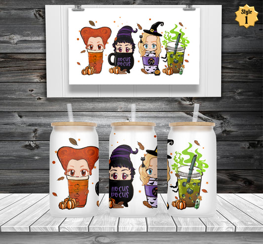 Witches Horror Frosted Beer Can Glass