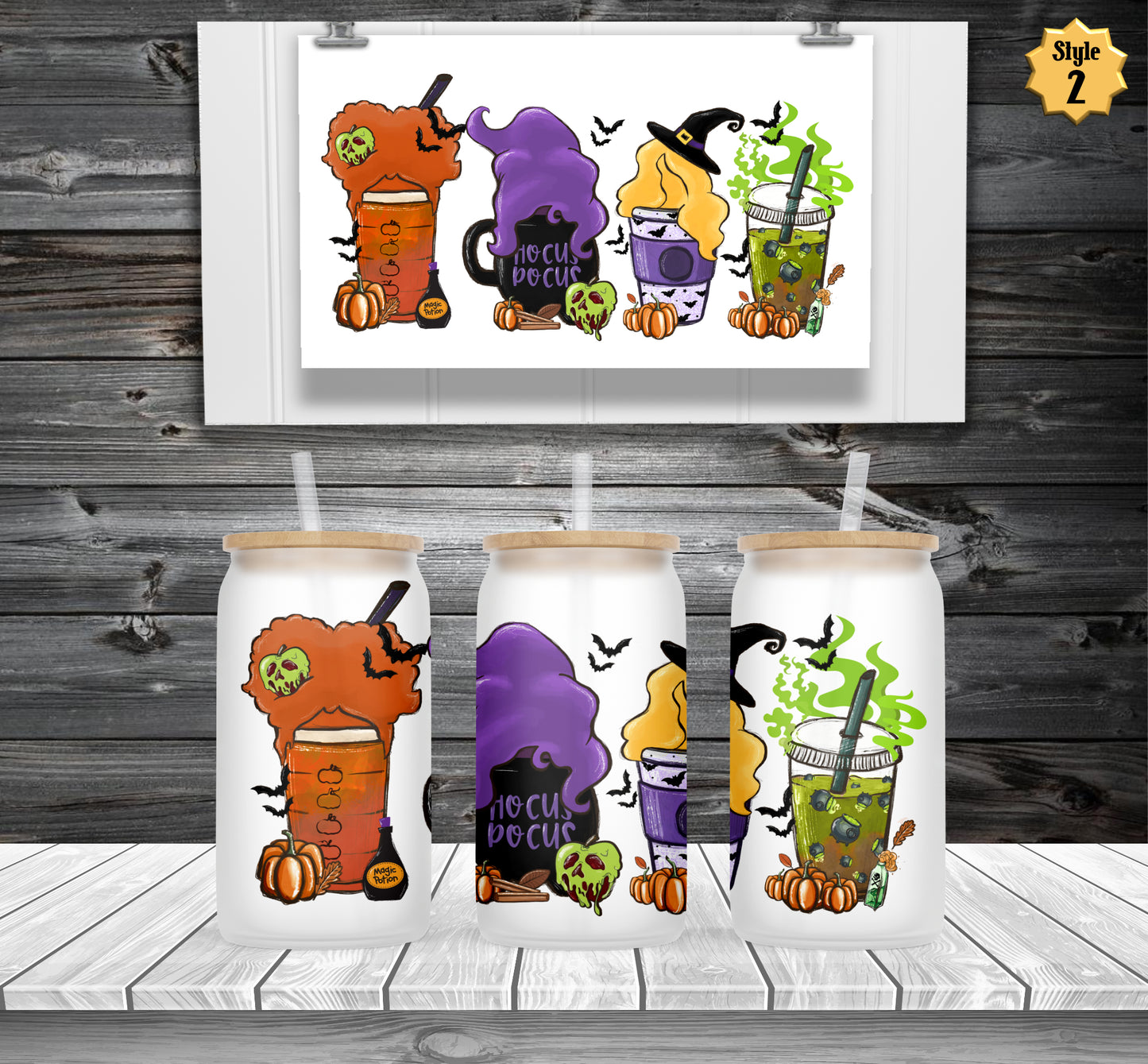 Witches Horror Frosted Beer Can Glass