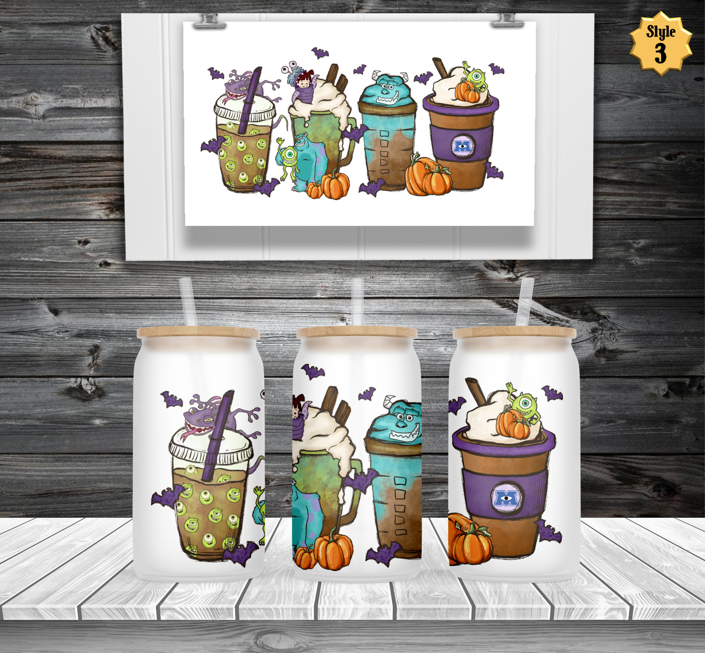 Monsters Horror Frosted Beer Can Glass