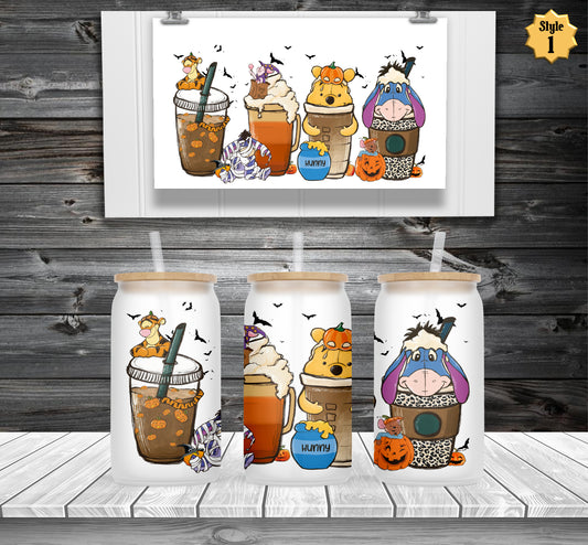 Pooh Horror Frosted Beer Can Glass