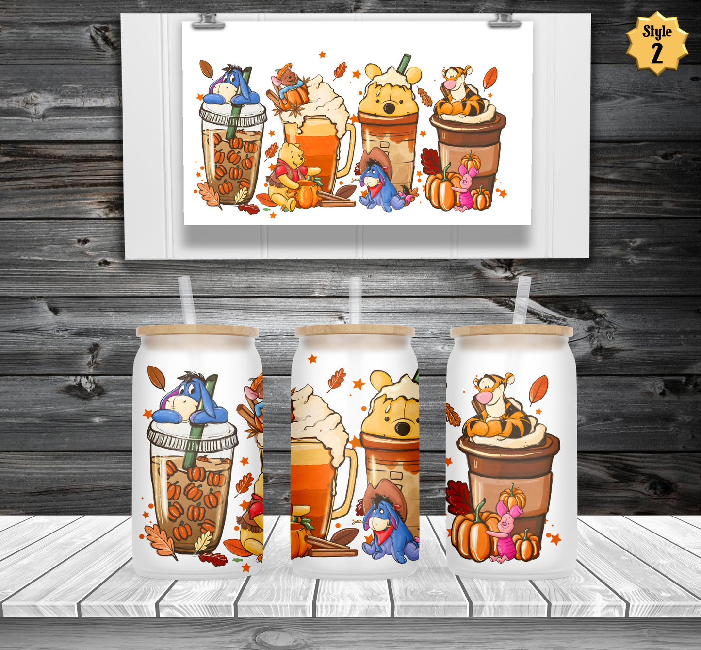 Pooh Horror Frosted Beer Can Glass