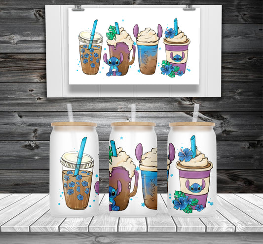 Stitch Frosted Beer Can Glass